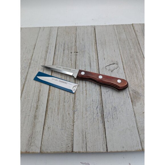 Tramontina Chef Paring Knife 3" Stainless Blade Wood Handle NEW - Picture 1 of 7